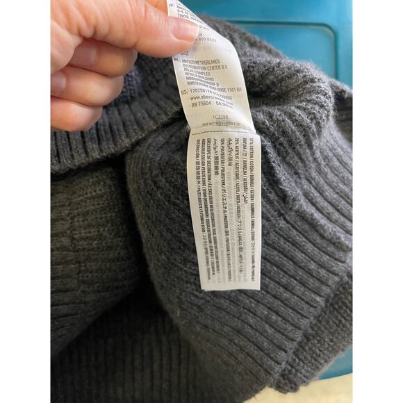 Abercrombie & Fitch Sweater Men's XL Shawl Collar Gray Long Sleeve - Picture 6 of 7
